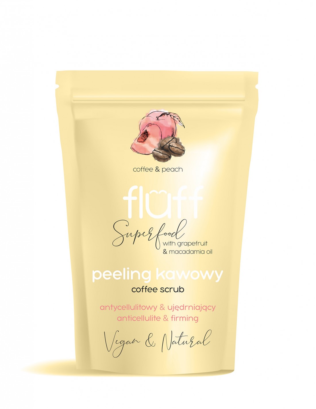 Fluff ”Peach-Coffee” Dry Body Peeling 100gr