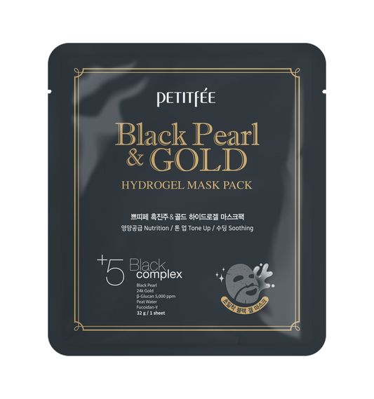 Petitfee Black pearl & Gold  Hydrogel face mask 1 τμχ