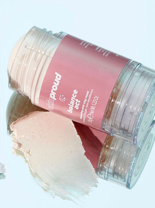 Balance act - balancing pink clay mask