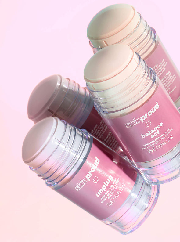 Balance act - balancing pink clay mask