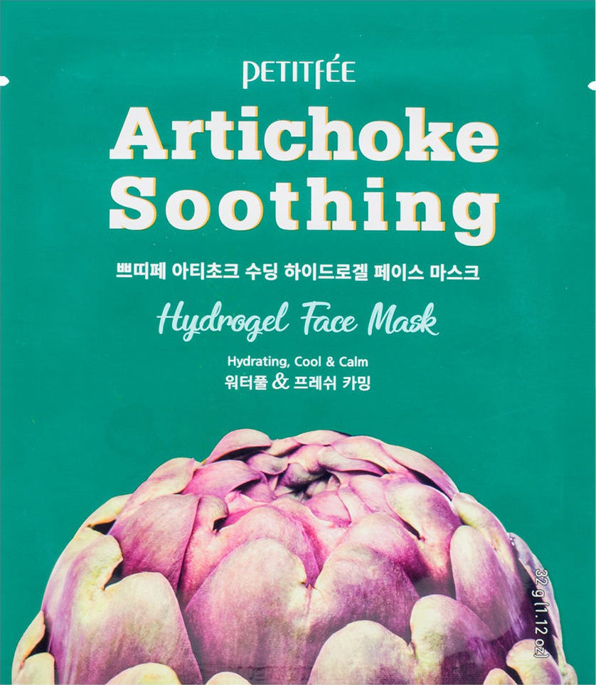 Petitfee Artichoke Soothing Hydrogel Μάσκα προσώπου , 5 τμχ