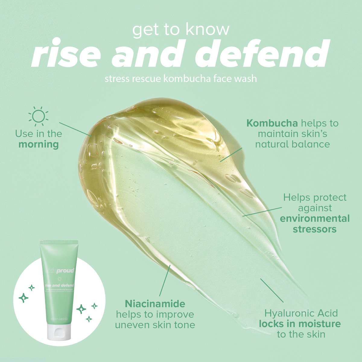 Skin Proud Rise & Defend Kombucha Face Wash
