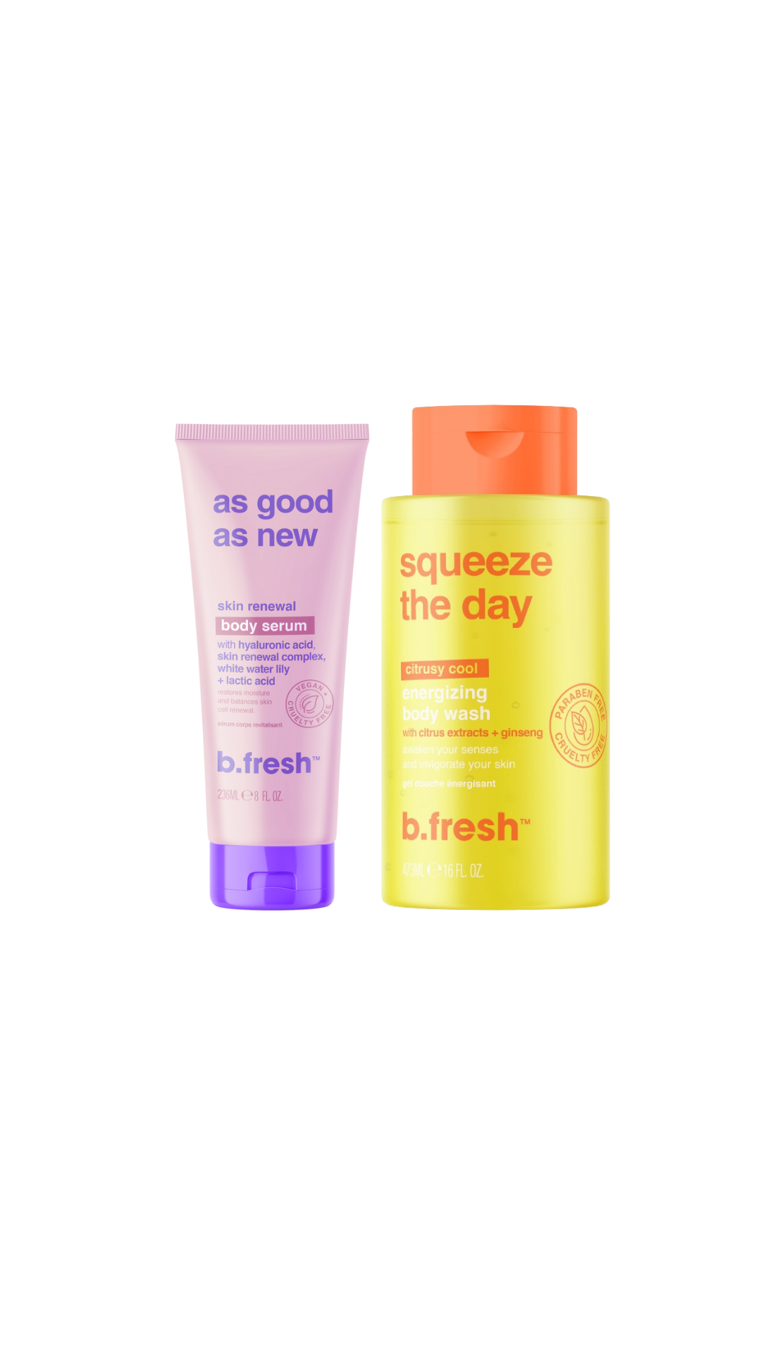BFRESH SHOWER GEL 473ml + BODY SERUM SETS 236ml 15€