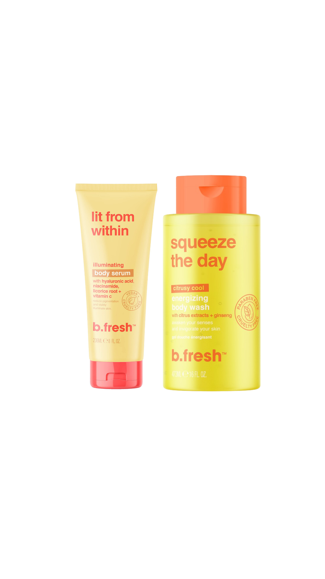 BFRESH SHOWER GEL 473ml + BODY SERUM SETS 236ml 15€