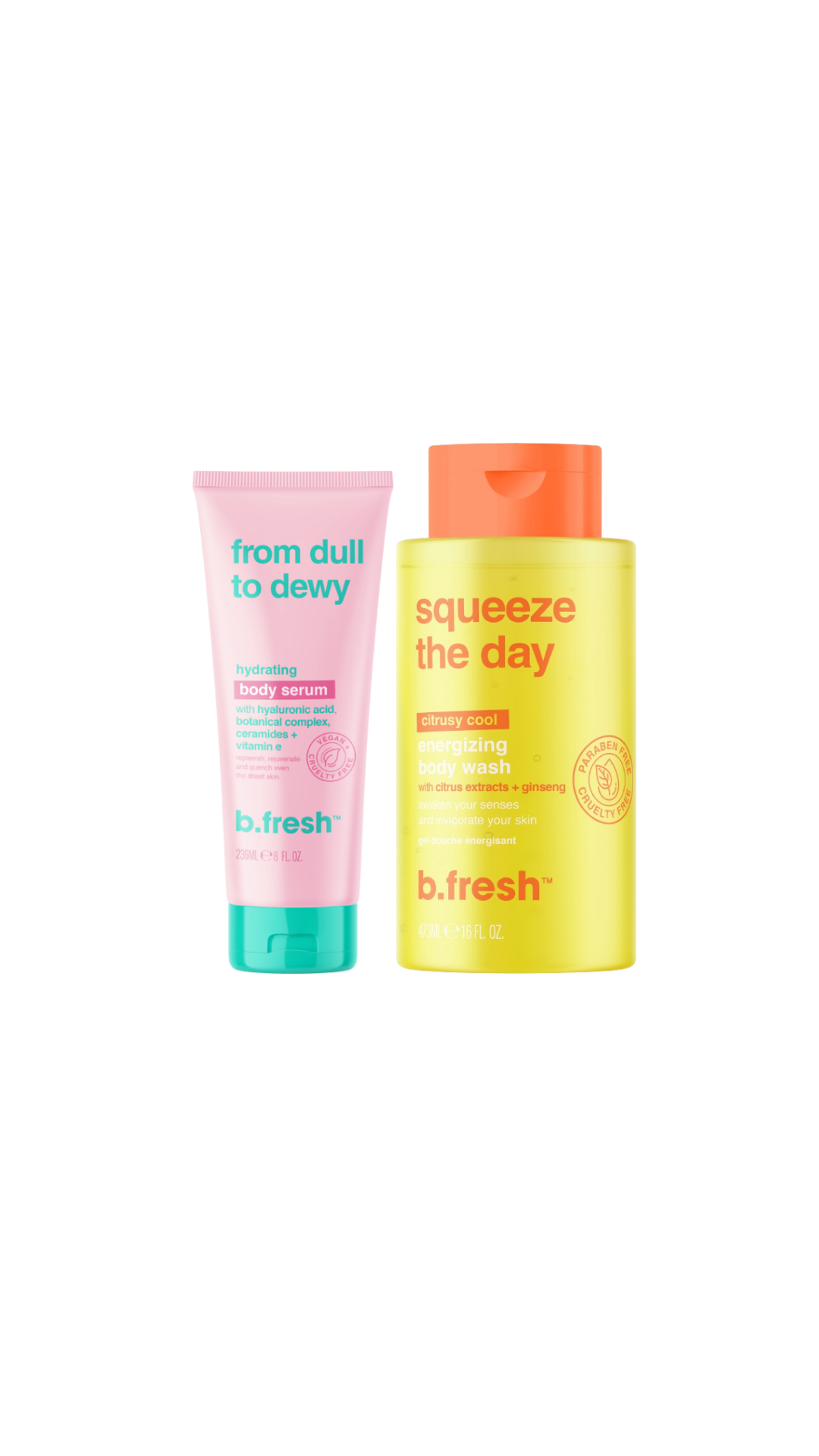 BFRESH SHOWER GEL 473ml + BODY SERUM SETS 236ml 15€