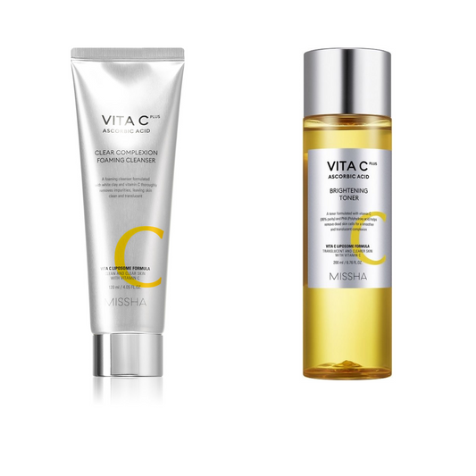 MISSHA Vitamin C Cleansing Foam 150ml & Vitamin C Toner 200ml Set