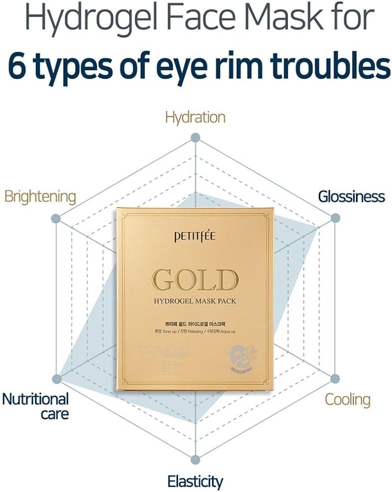 Petitfee Hydrogel Gold face mask 5 τμχ