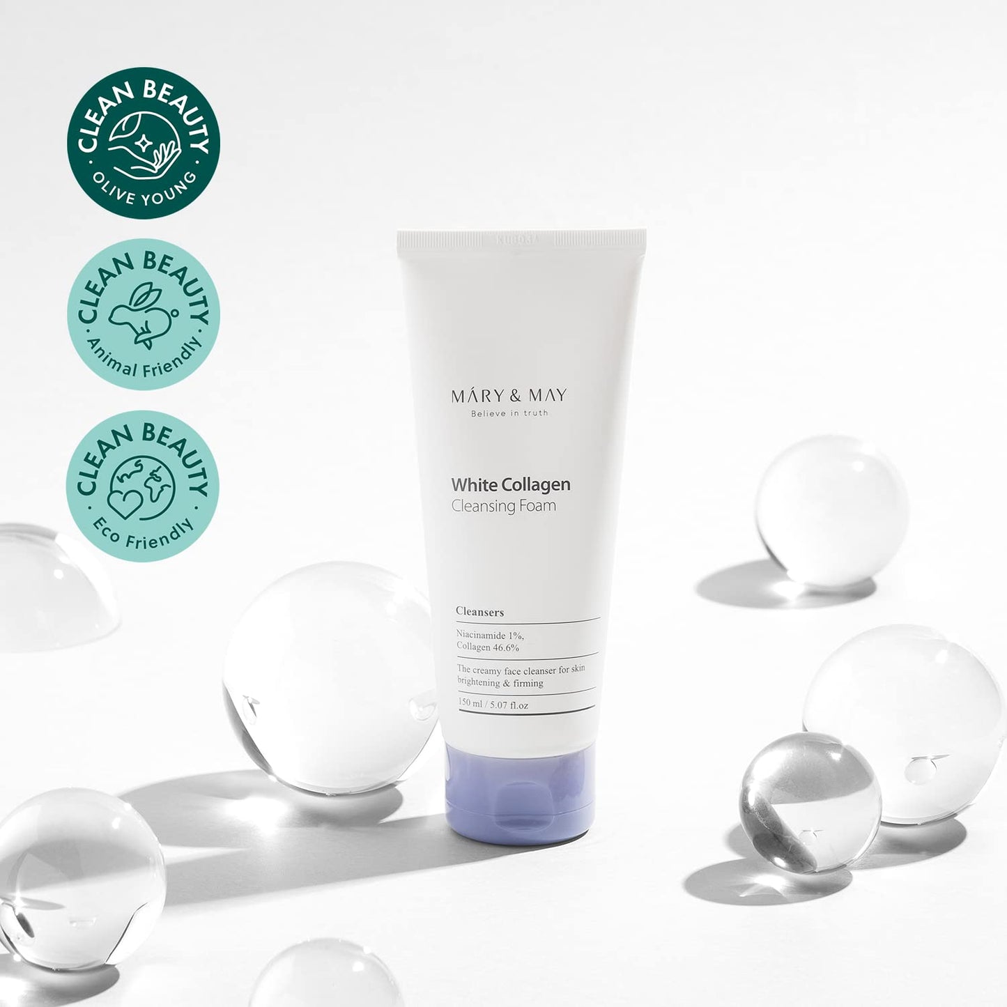 MARY & MAY - White Collagen Cleansing Foam 150ml