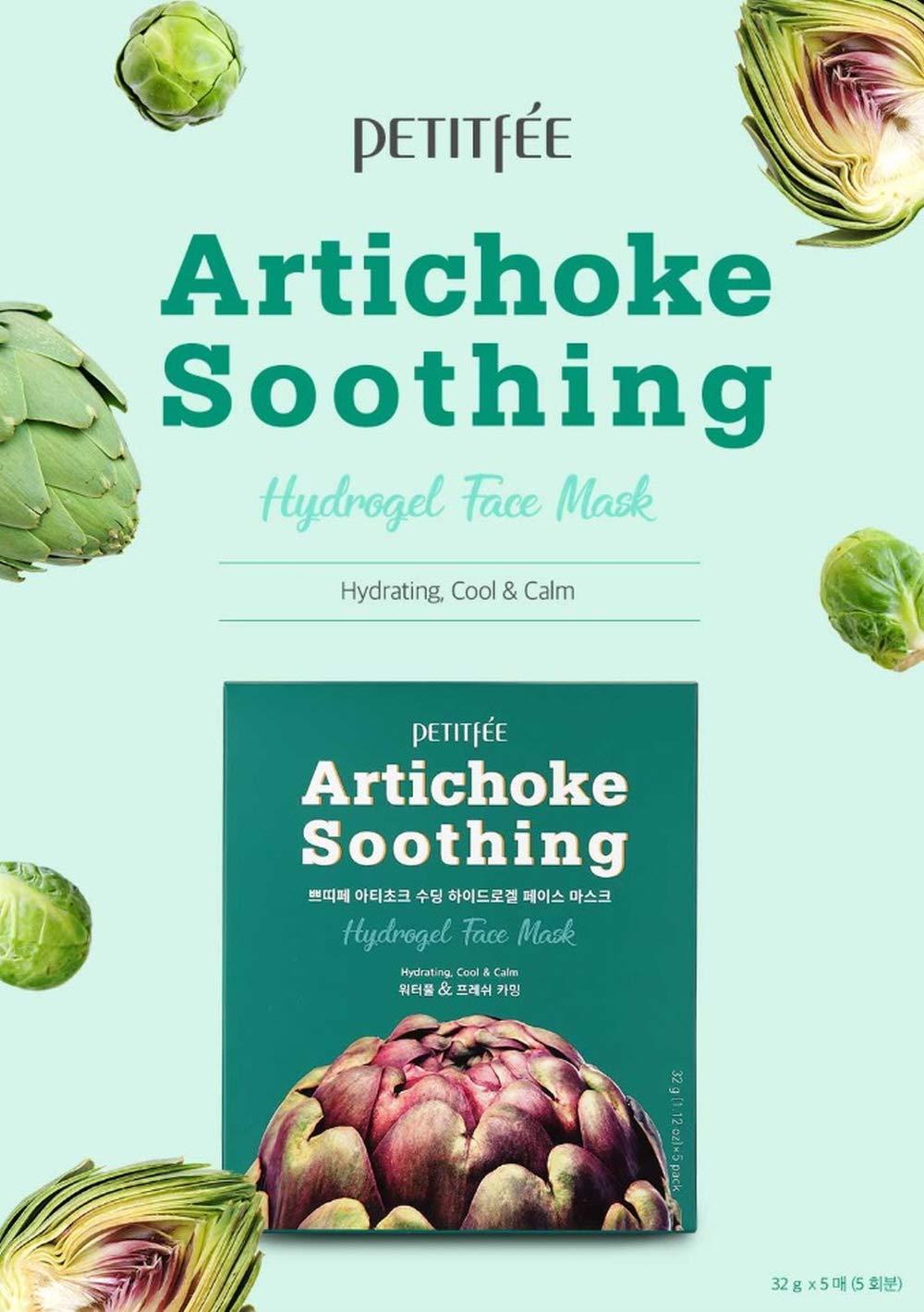 Petitfee Artichoke Soothing Hydrogel Μάσκα προσώπου , 1 τμχ