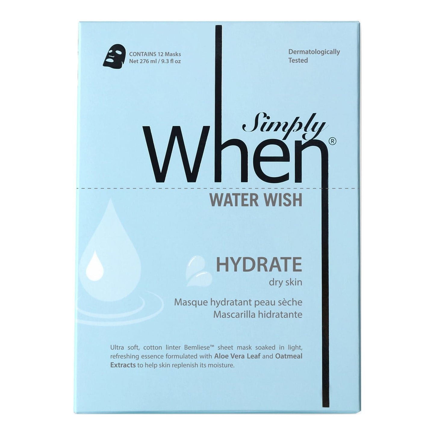 SIMPLY WHEN - Water Wish Hydrate Mask Pack 12pcs