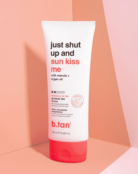 B tan shut up & sunkiss me - medium to tan everyday glow lotion 236 ml