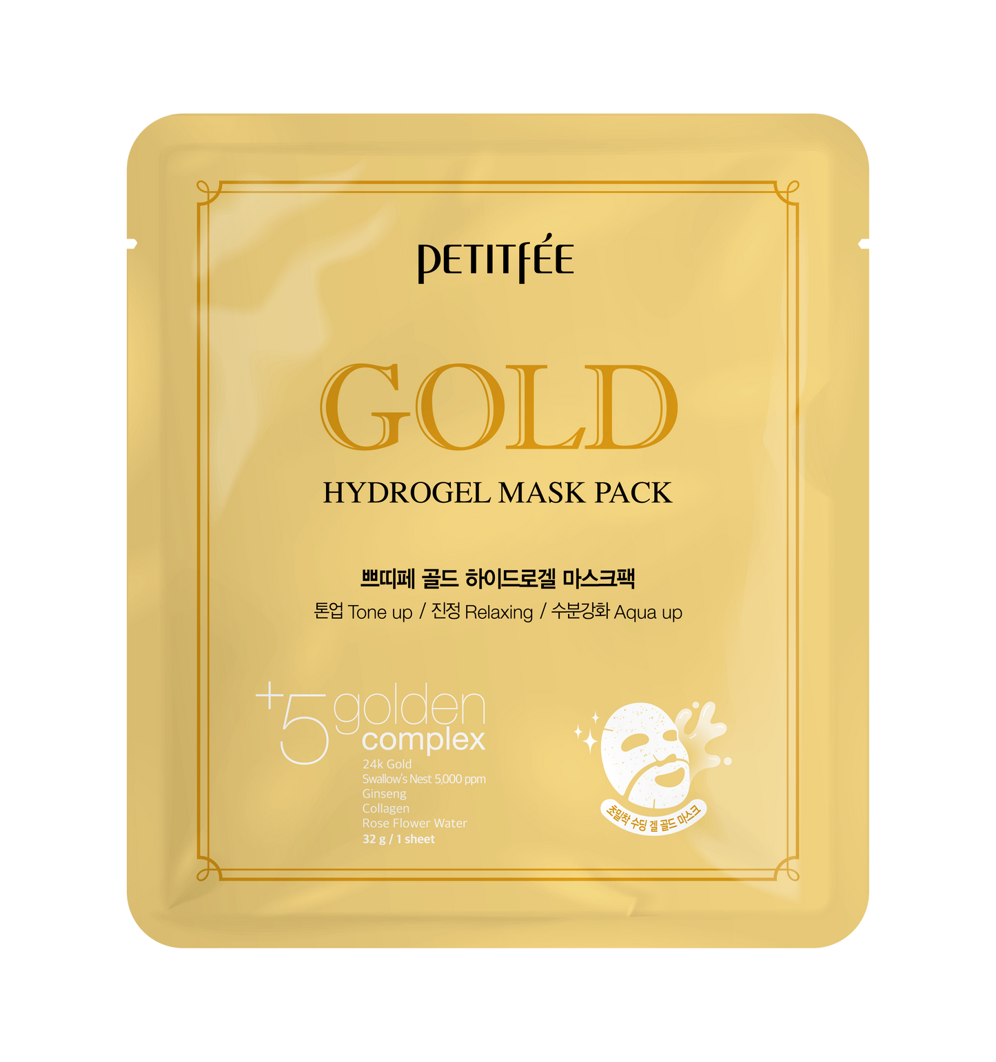 Petitfee Hydrogel Gold face mask 1 τμχ