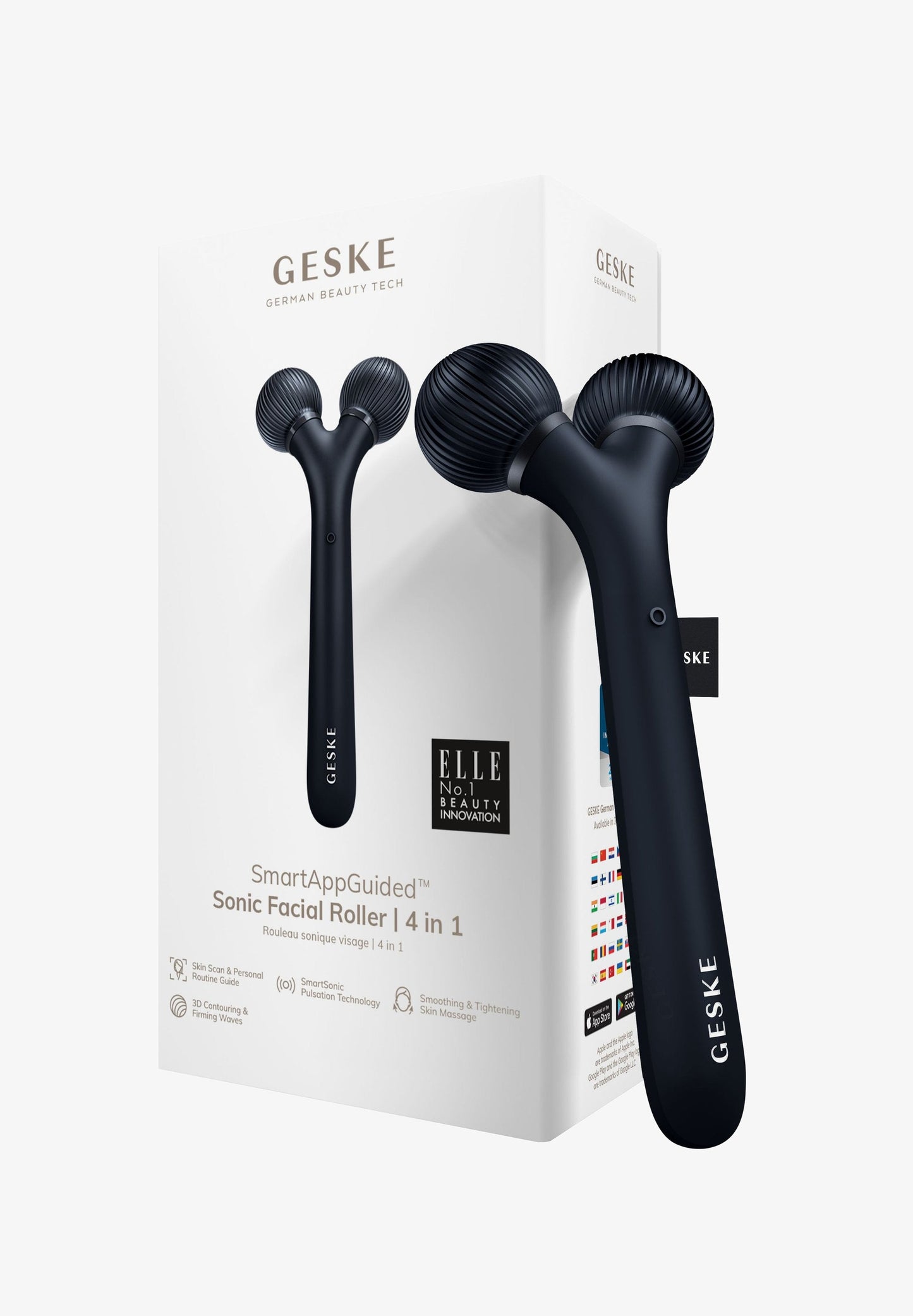GESKE - Sonic Facial Roller - 4 in 1 - Black