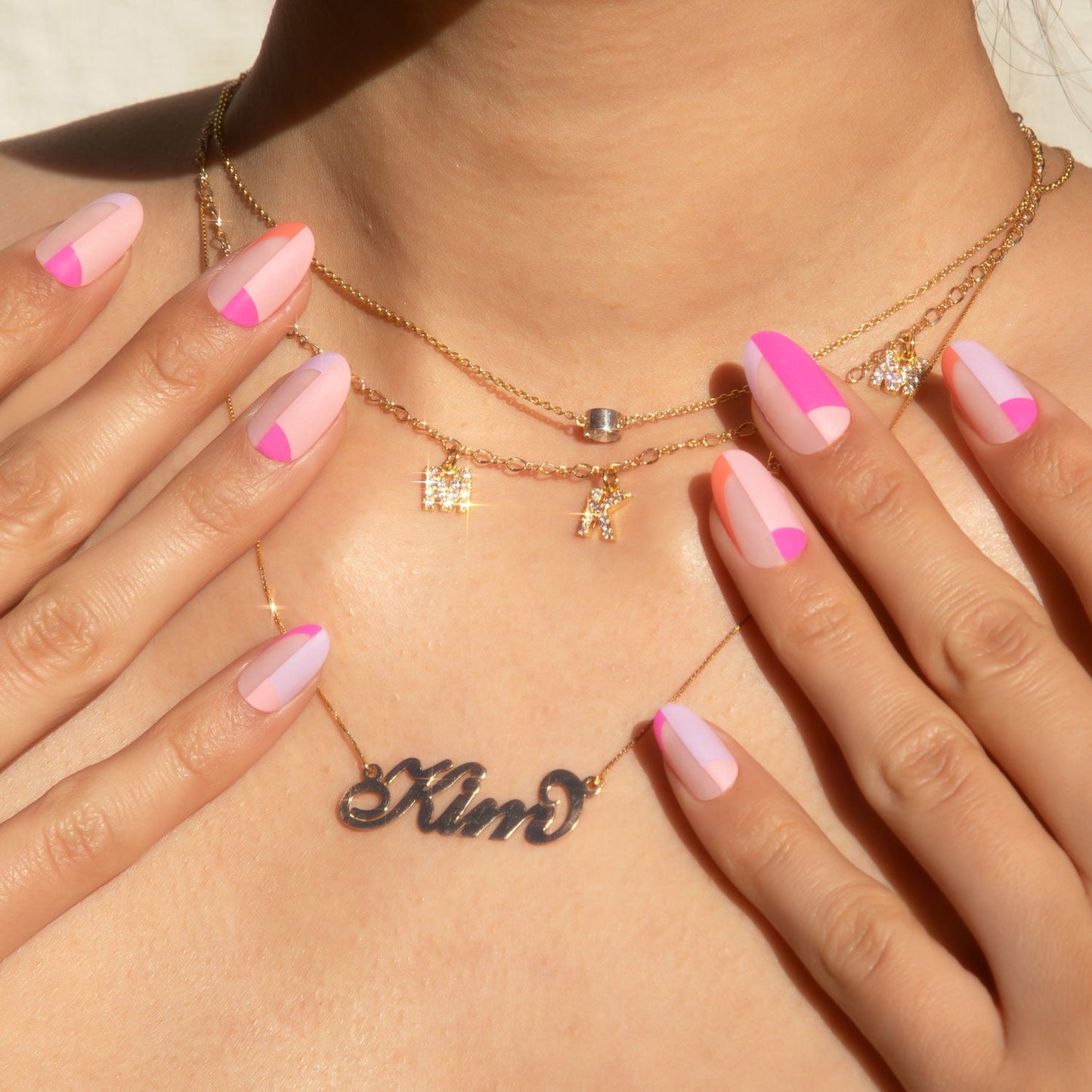 Lottie x KimKim stay press'd- colour block party 30 Press on False Nails