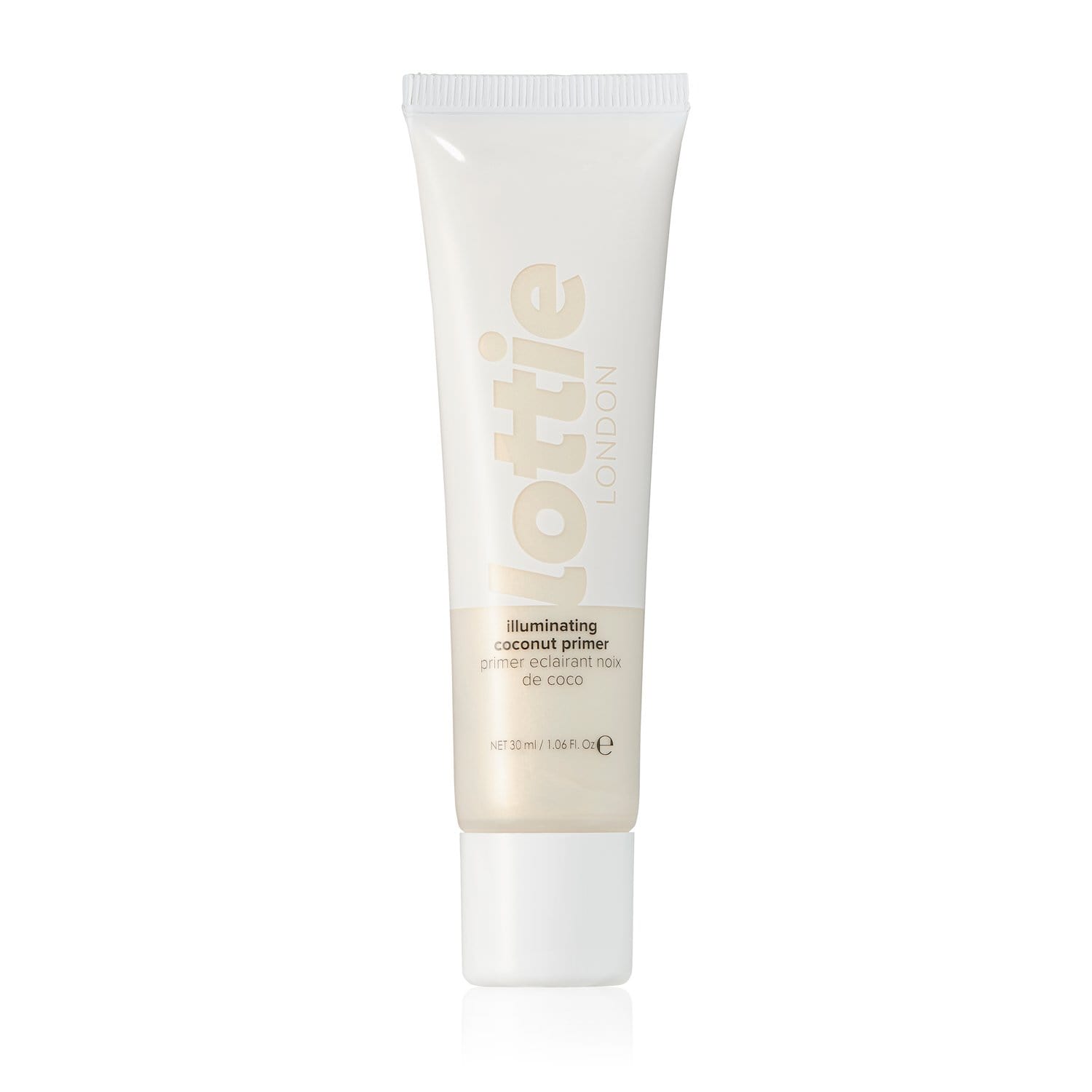 primer καρύδας της Lottie,εκχύλισμα καρύδας + άρωμα, βιταμίνη Β5, εκχύλισμα χαμομηλιού