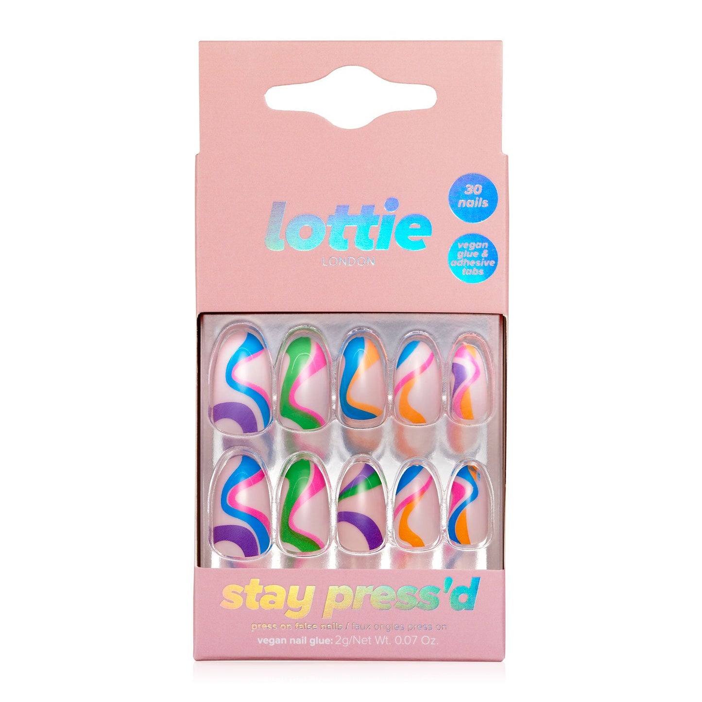 Lottie stay press'd - swirls on swirls 30 Press on False Nails