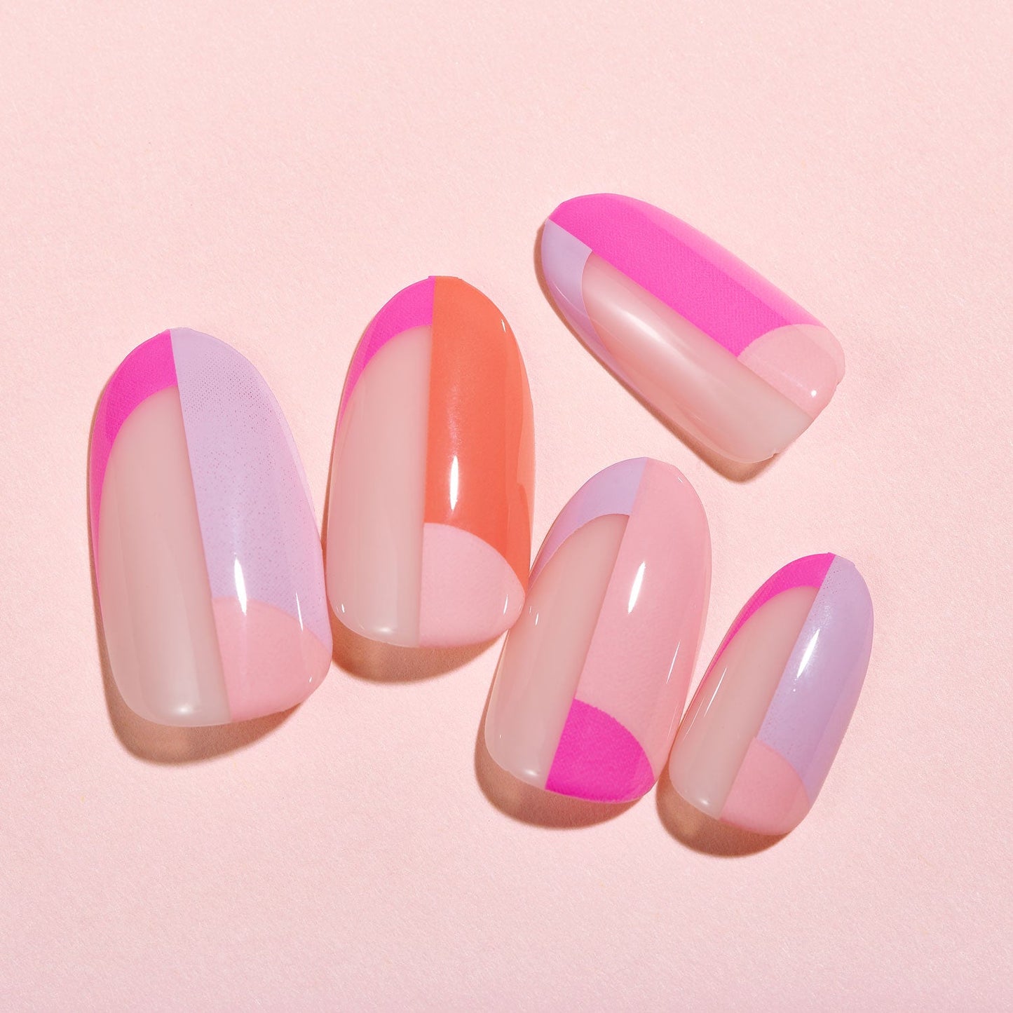 Lottie x KimKim stay press'd- colour block party 30 Press on False Nails