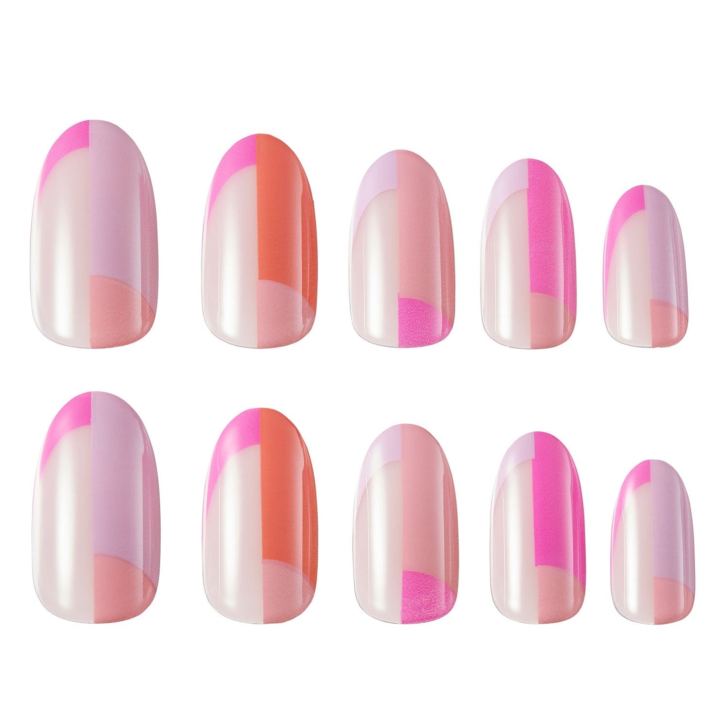 Lottie x KimKim stay press'd- colour block party 30 Press on False Nails