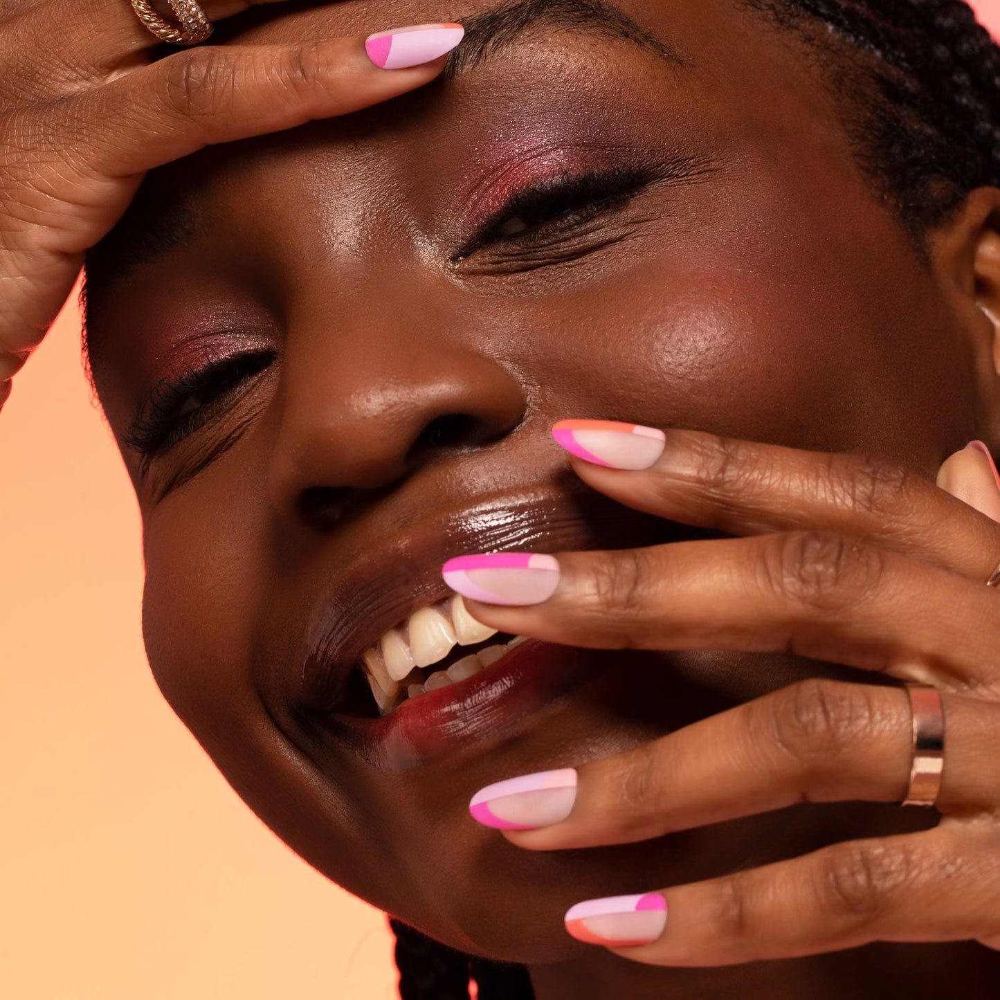 Lottie x KimKim stay press'd- colour block party 30 Press on False Nails
