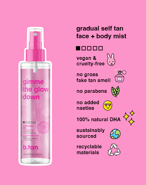 BTAN gimme the glow down - facial tan mist